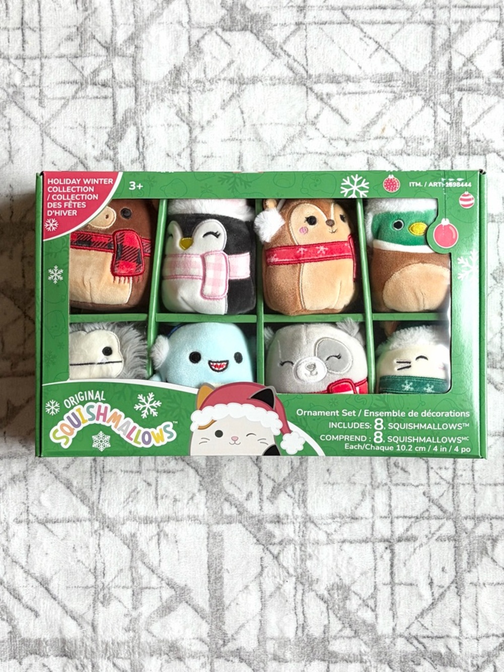 Squishmallows Holiday Ornament Set 2022 Boxed Set of 8 Plush 4” Christmas NWT